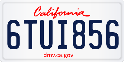 CA license plate 6TUI856