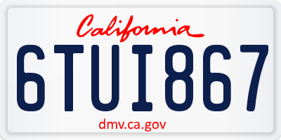 CA license plate 6TUI867