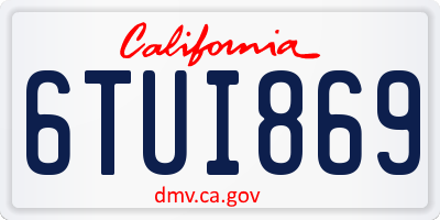 CA license plate 6TUI869