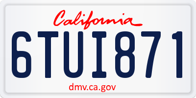CA license plate 6TUI871