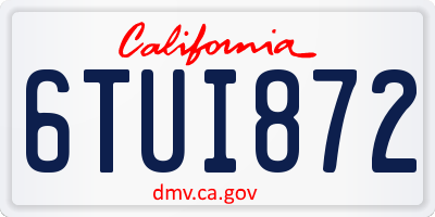 CA license plate 6TUI872