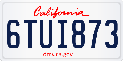 CA license plate 6TUI873