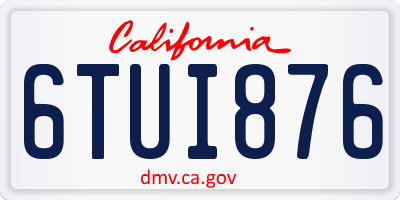 CA license plate 6TUI876