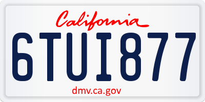 CA license plate 6TUI877