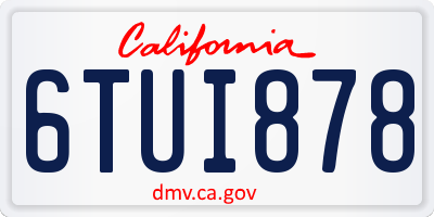 CA license plate 6TUI878