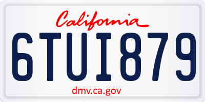 CA license plate 6TUI879