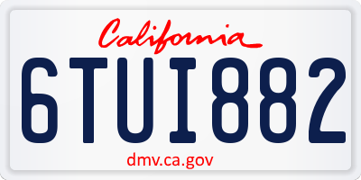 CA license plate 6TUI882