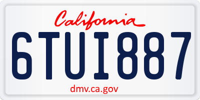 CA license plate 6TUI887