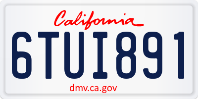 CA license plate 6TUI891