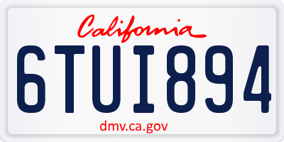 CA license plate 6TUI894