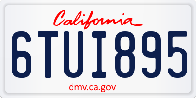 CA license plate 6TUI895