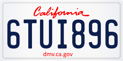 CA license plate 6TUI896