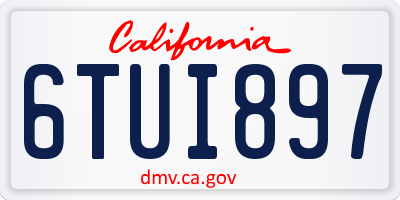 CA license plate 6TUI897