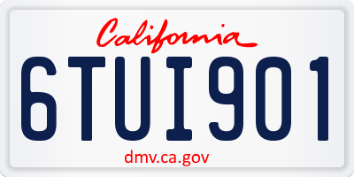 CA license plate 6TUI901