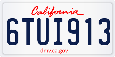 CA license plate 6TUI913