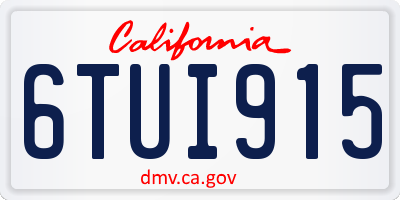 CA license plate 6TUI915