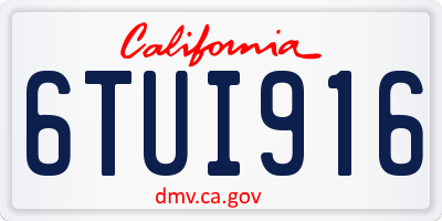 CA license plate 6TUI916