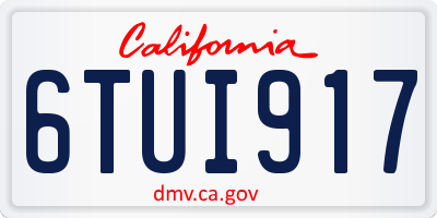 CA license plate 6TUI917