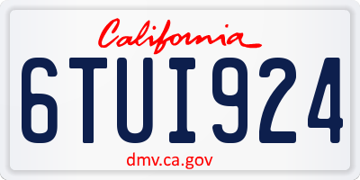 CA license plate 6TUI924