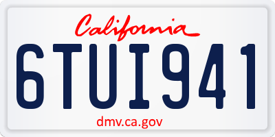 CA license plate 6TUI941