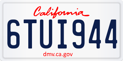CA license plate 6TUI944