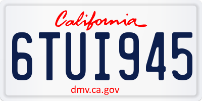 CA license plate 6TUI945