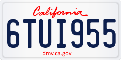 CA license plate 6TUI955