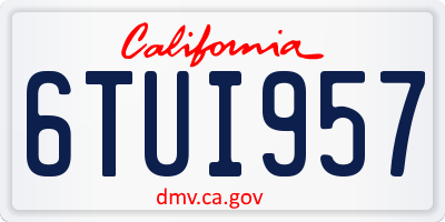 CA license plate 6TUI957