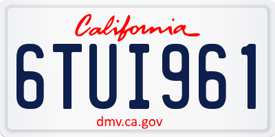CA license plate 6TUI961