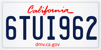 CA license plate 6TUI962