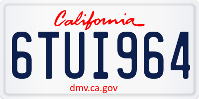 CA license plate 6TUI964
