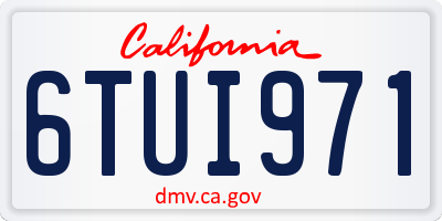CA license plate 6TUI971