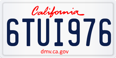 CA license plate 6TUI976