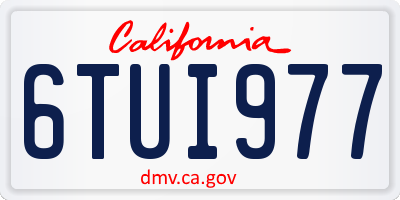 CA license plate 6TUI977