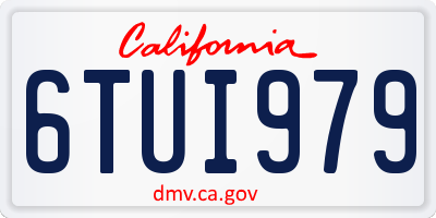 CA license plate 6TUI979