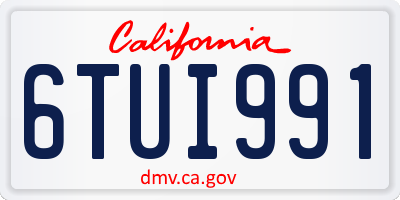 CA license plate 6TUI991