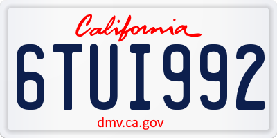 CA license plate 6TUI992