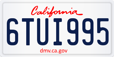 CA license plate 6TUI995
