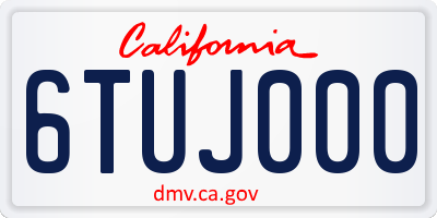 CA license plate 6TUJ000