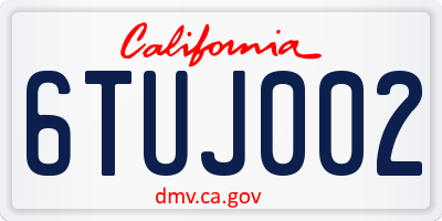 CA license plate 6TUJ002