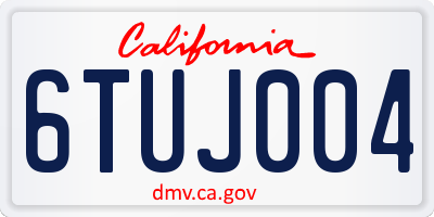 CA license plate 6TUJ004