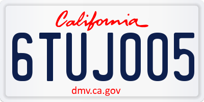 CA license plate 6TUJ005