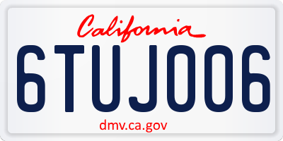 CA license plate 6TUJ006