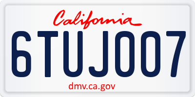 CA license plate 6TUJ007