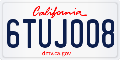 CA license plate 6TUJ008