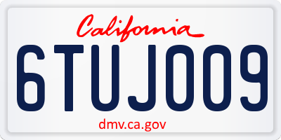 CA license plate 6TUJ009