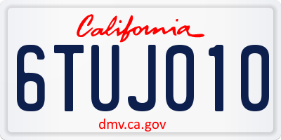 CA license plate 6TUJ010