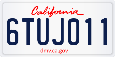 CA license plate 6TUJ011