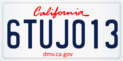 CA license plate 6TUJ013