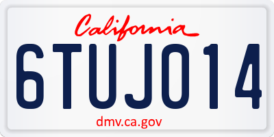 CA license plate 6TUJ014